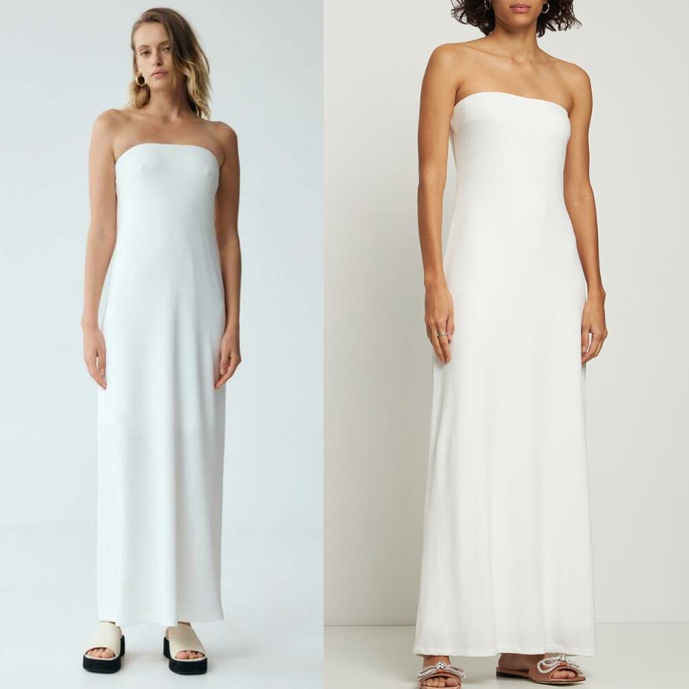 NEW Third Form Strapless Long Maxi Dress Off White Sz 8 Md MSRP $307 Minimalist